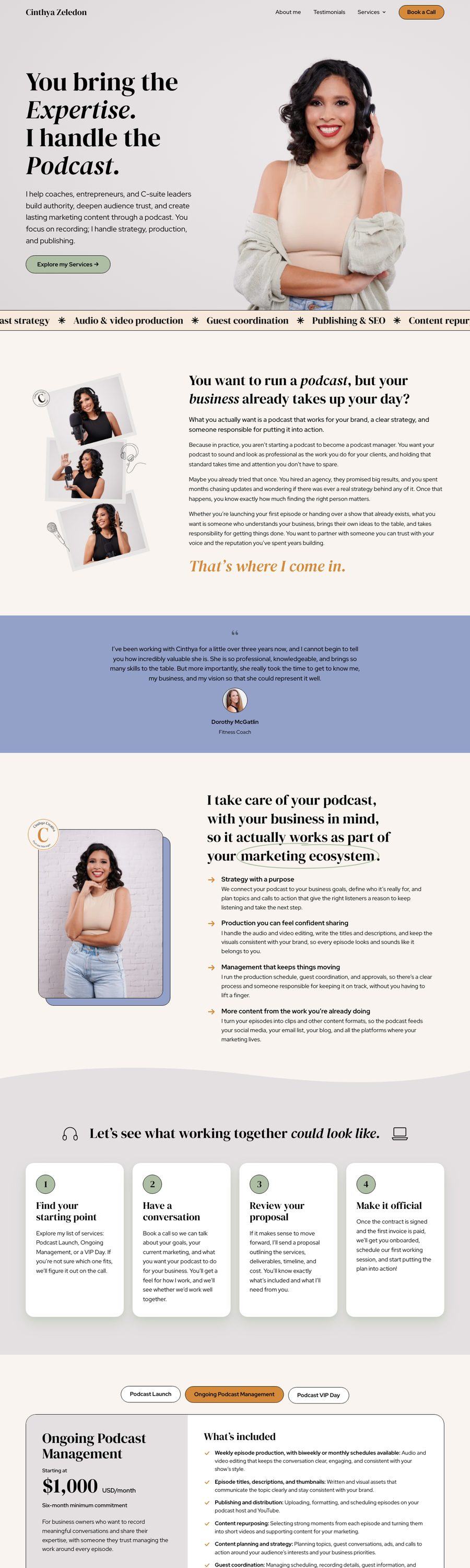 Cinthya Zeledon's website